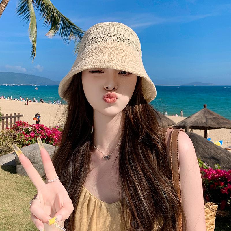 Premium Sense Silk and Linen Woven Bucket Straw Hat, Light and Breathable In Summer, Washbasin Hat, Outdoor Fashion Sun Hat