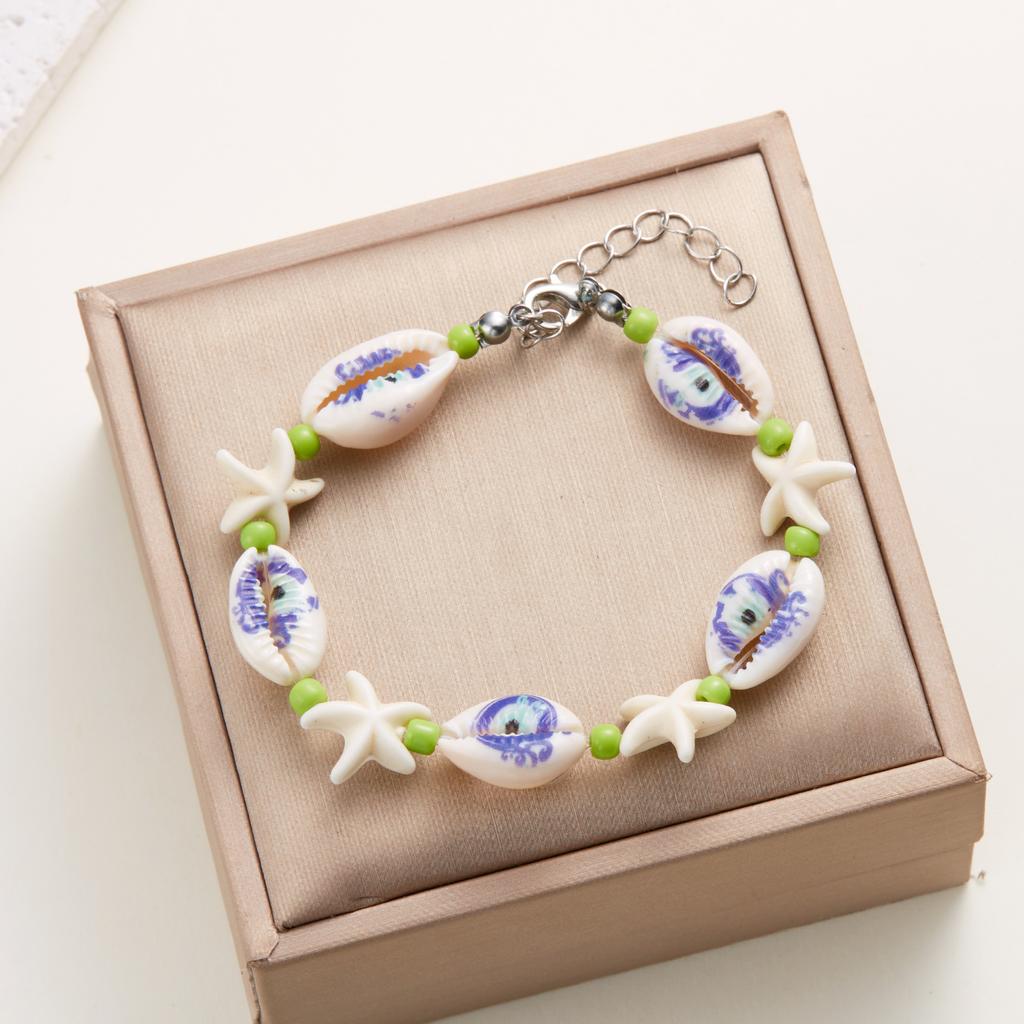 Boho Colorful Shell Braided Bracelet for Women Men Charm Blue Evil Eye Beaded Bracelet Lucky Amulet Friendship Jewelry Gifts