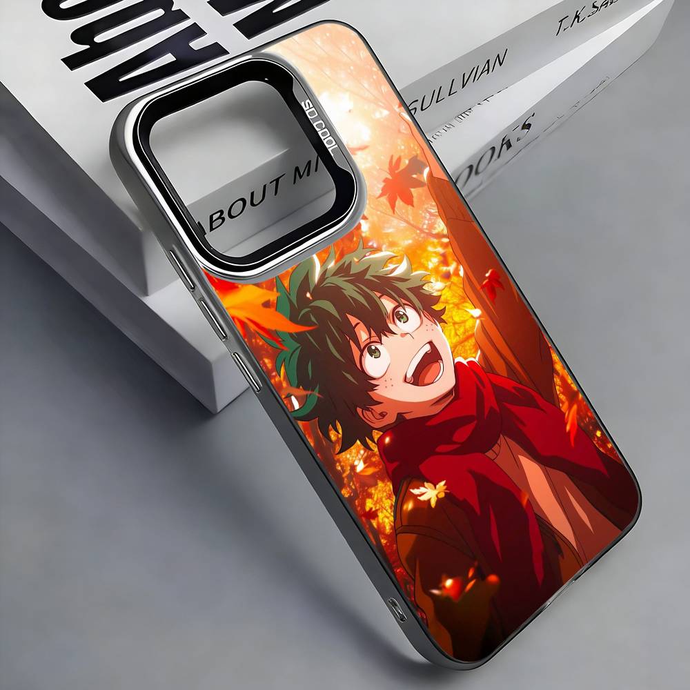 I-Izuku M-Midoriya M-MHA Colorful Silver Back Phone Case For IPhone 17 16 15 14 13 12 11 Plus Pro Max Plus