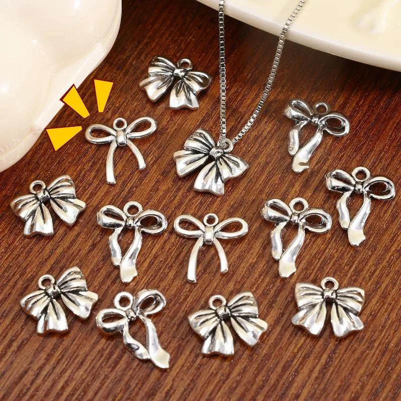 20Pcs 3 Style Metal Alloy Cute Hollow Bow Charms Holiday Gifts Pendants for Jewelry Making DIY Handmade Craft