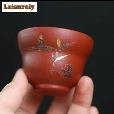 60ml Yixing Zisha Ceainic în formă de dovleac Bol de ceai de lux Cana drăguță Cana pentru degustare de ceai Cana pentru meditație Chazhan Cești pentru maestru Accesorii pentru ceai Cadou artizanal