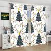 Christmas Tree Snowflake Pattern Printed Curtains Decorations Home Room Curtain Set Of 2 Made Polyester Washable