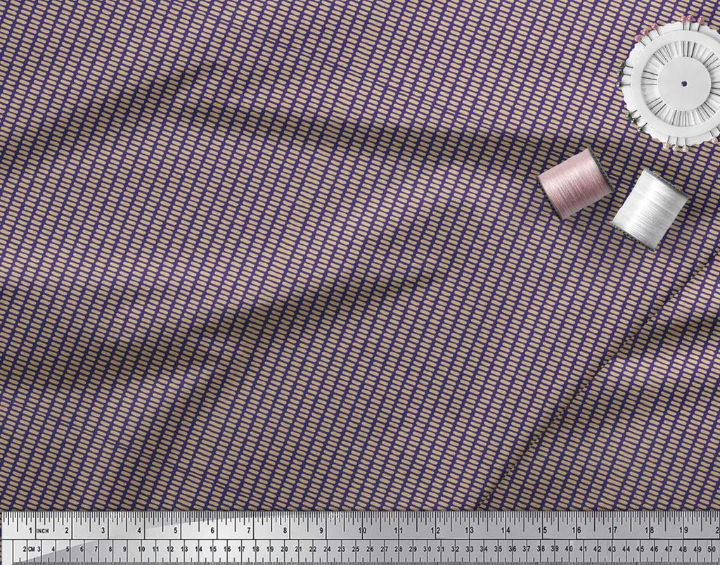 Soimoi Brown Japan Crepe Satin Fabric Brush Stroke Abstract Fabric Prints By Metre 42 Inch