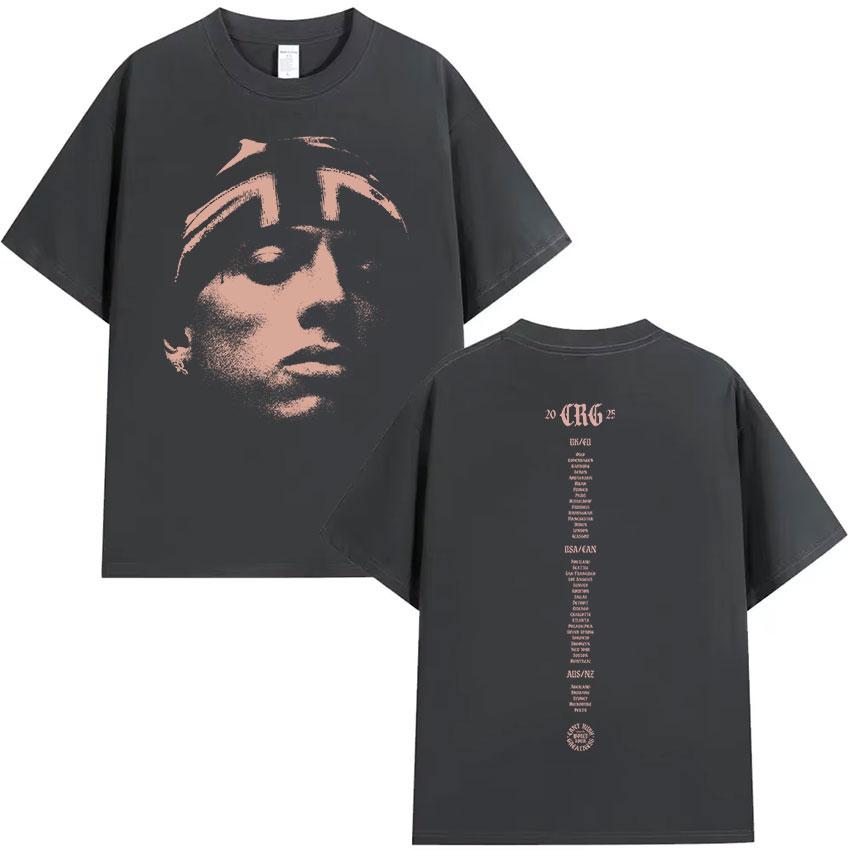 T-shirt Rapper Central Cee CanT RUSH GREATNESS Tour Merch Album Unisex Indossabile Estate 2025 Cotone Puro 100% T-shirt Stampata