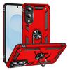 Armored Four Corner Anti Fall Phone Case For Samsung Galaxy S25 Edge Ring Holder Phone Case