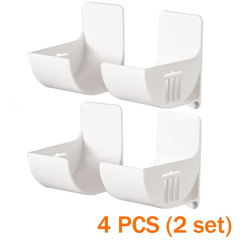 2/4 pièces Plateau de Rangement de Cuisine sans Perçage Support Mural Plastique Poly Support Rouleau Sac Poubelle Sacs Déchets Support Rouleau Film Fraîcheur pour Placard