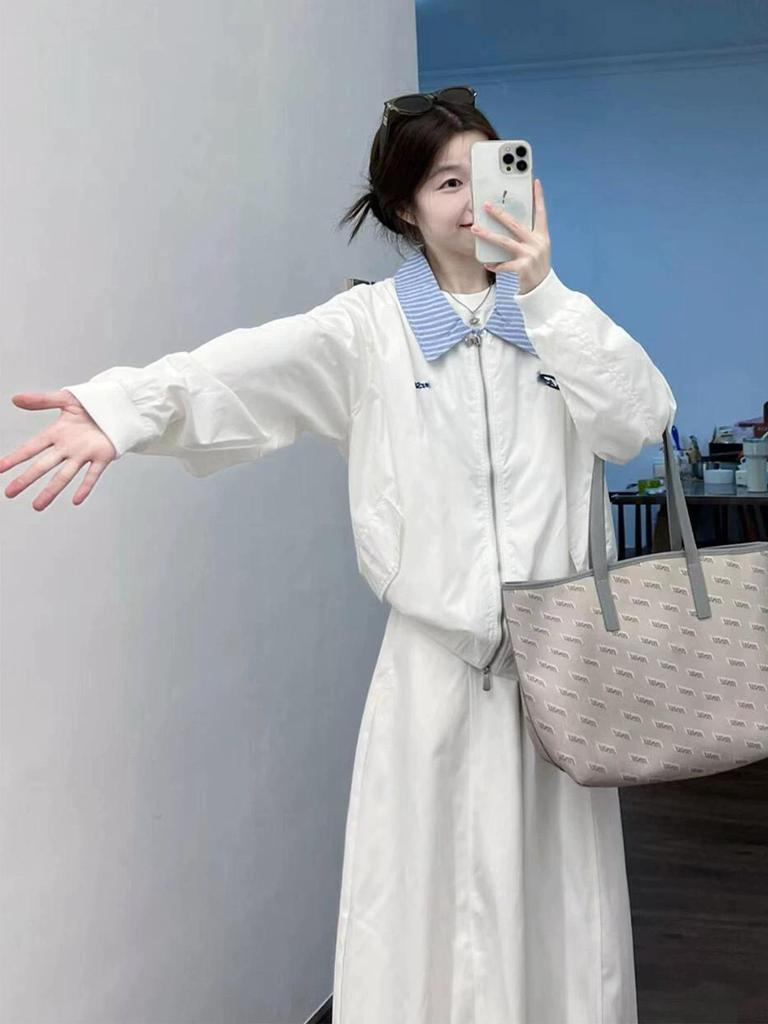 2025 Early Autumn Women's Color Block Hip Hop Slimming Short Jacket