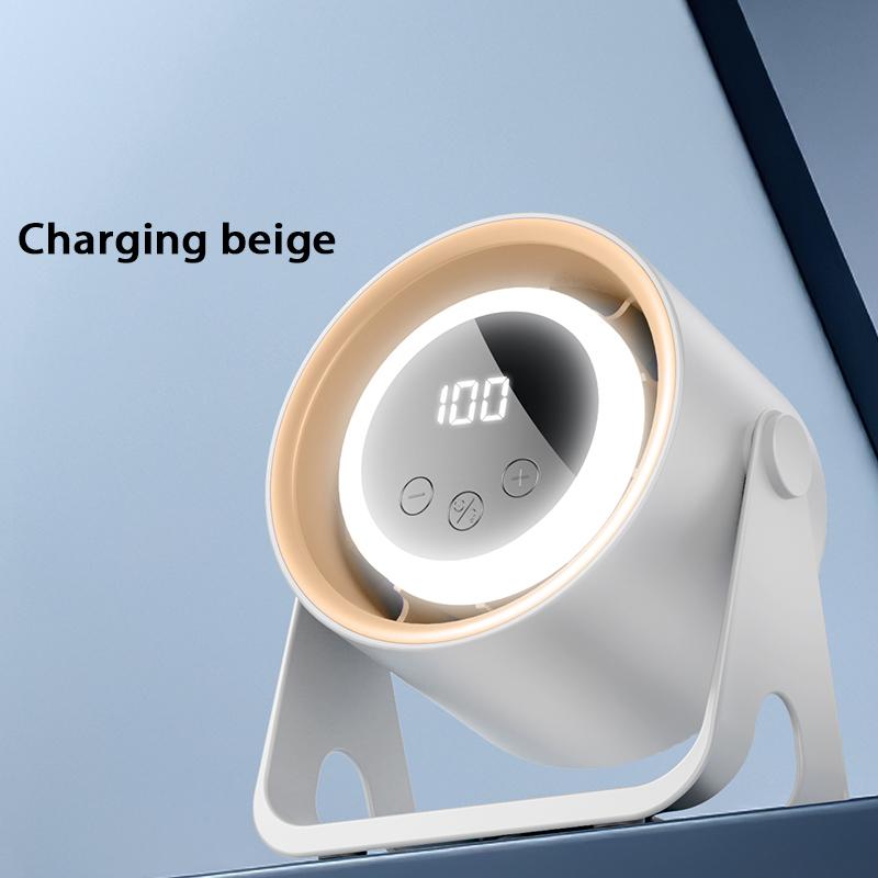 USB Desktop Fan with 100 Speed Digital and Battery Display, Silent Desktop Fan with Multi-directional Rotation and Night Light