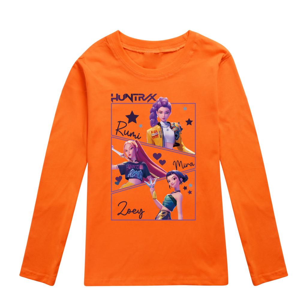 T-Shirts Girls Children's Long-sleeved T-shirt Cartoon Print Fashion Crew Neck Top Girls Fashion Loose Casual Clothing