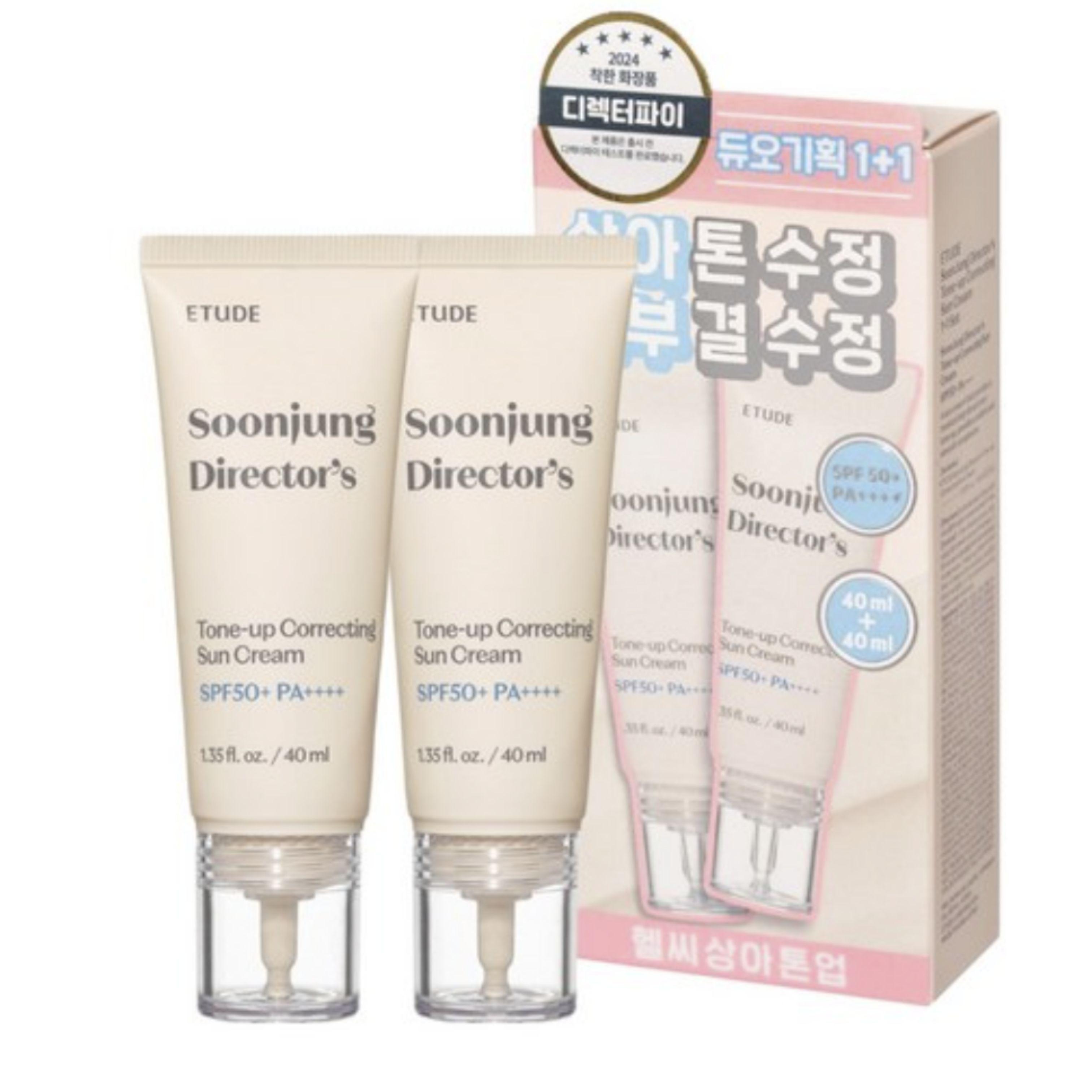 ETUDE SoonJung Crème Solaire Teintée Correctrice Director's SPF50+ PA++++ 40ml × 2