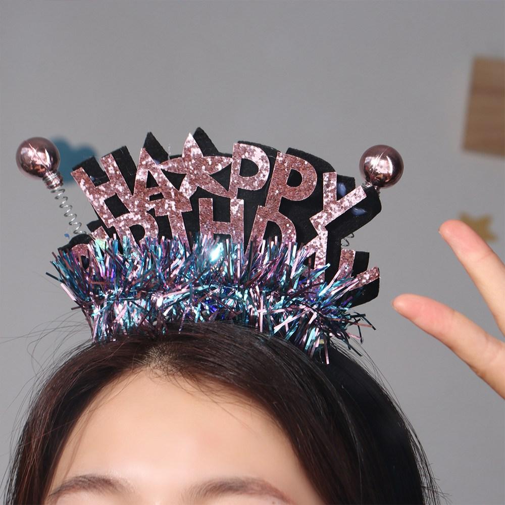 Dopis Happy Birthday Čelenka Plastová koule Dětské Narozeninové gumičky do vlasů LED Light Hoop Girls