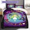 Alice Wonderland Dream Bedding Quilt Set Quilt Cover Pillowcase Home Decoration Birthday Gift (1 * Duvet Cover + 2 * Pillowcase, Without Core)