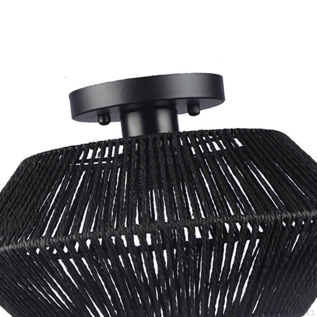 Rattan Ceiling Lamp Light Fixture Boho Decorative Retro Rustic Woven