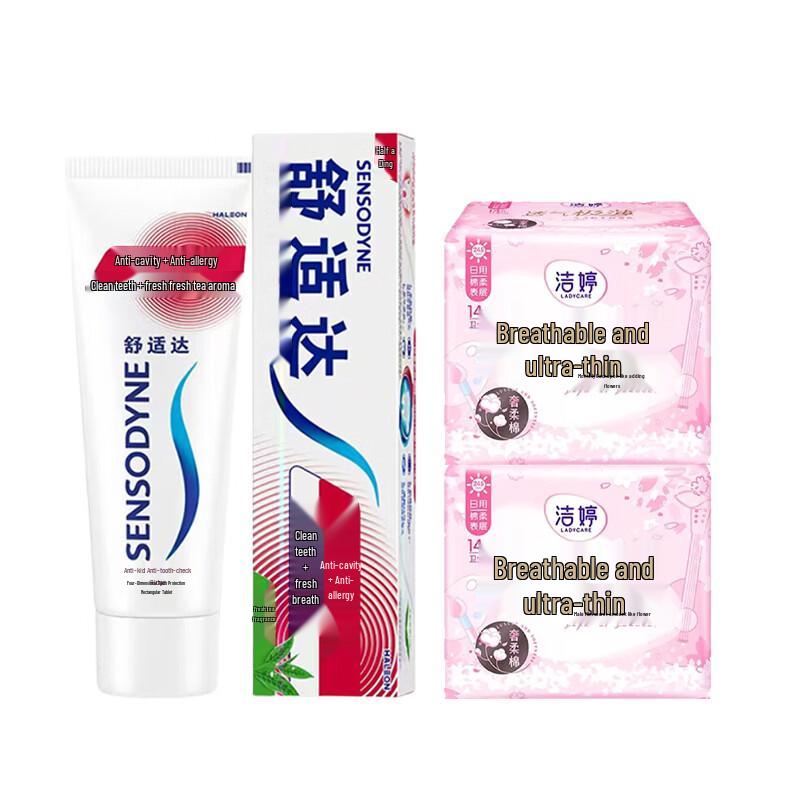 Sensodyne Anti-Sensitivity Toothpaste & Jieling Sanitary Napkins Pack
