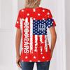 Women's Fashionable Casual Short Sleeve Print Round Neck Pullover Top