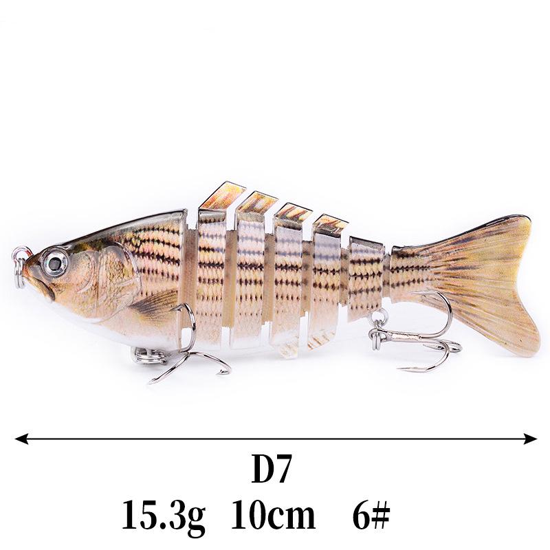 7-częściowy 10cm plastikowy bioniczny przynęta na ryby: Wielosekcyjny sztuczny przynęta słodkowodna