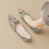 Pointed Toe Flat Shoes Luxury Rhinestones Women Slip on Shoes Casual Breathable Ballet Flats Women Loafers Comfort Ladies Shoes