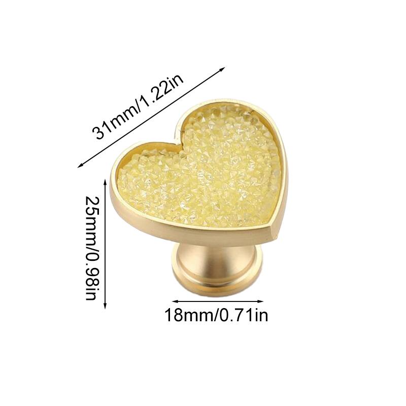 2 ks úchytky zásuvky Originalita Bez vrtání Kreslený S diamantem Moderní úchytka zásuvky Tvar srdce Kovová základna