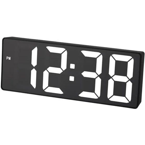 MAG Clock Interior Stylish Simple Compact Digital LED Illuminated Easy Read USB Type-C Power Supply Black Flat Hour T-785A BK-Z Noah Seimitsu