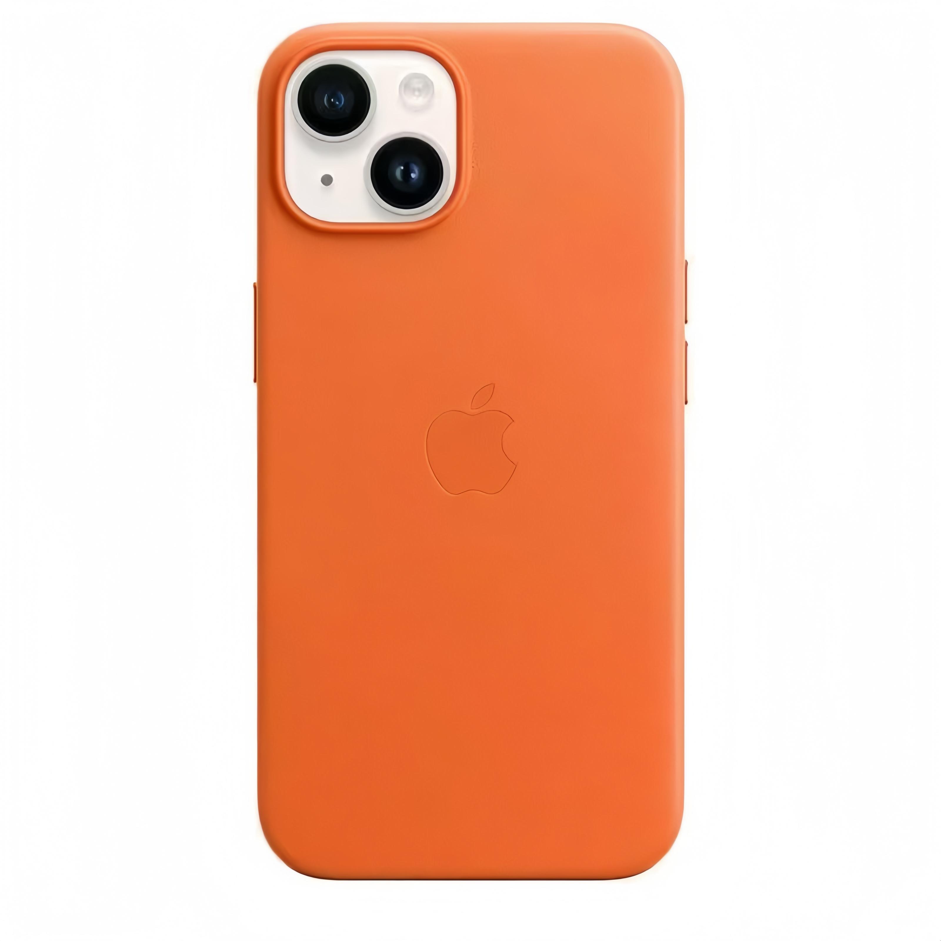 Genuine Leather iPhone 14 Case оранжевый