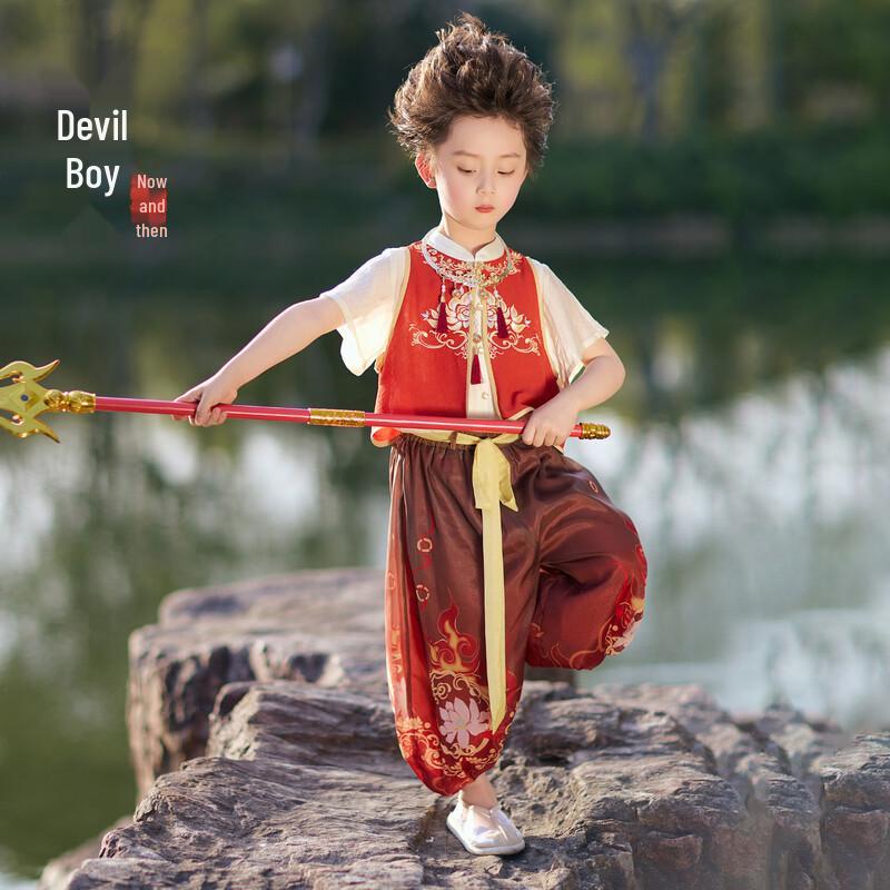 Children's Nezha Hanfu Summer Cosplay Costume Set