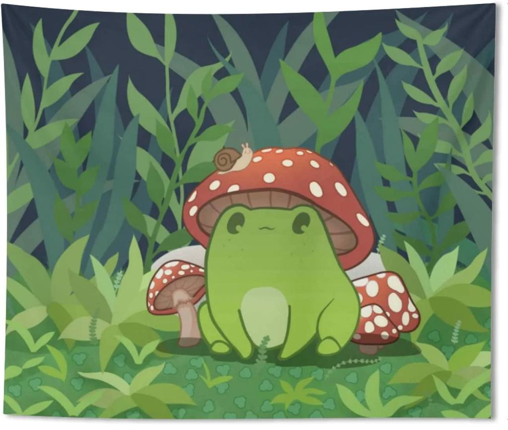 Cute Cartoon Frog Decorative Tapestry Home Wall Decor Office Living Room Tapestry