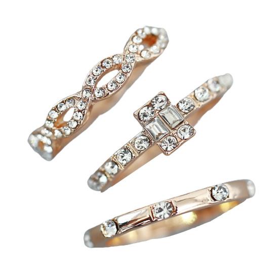 3Pcs/Set Ring Kit Decorative Minimalist Distinctive Individuality Finger Ring Set for Daily Wear