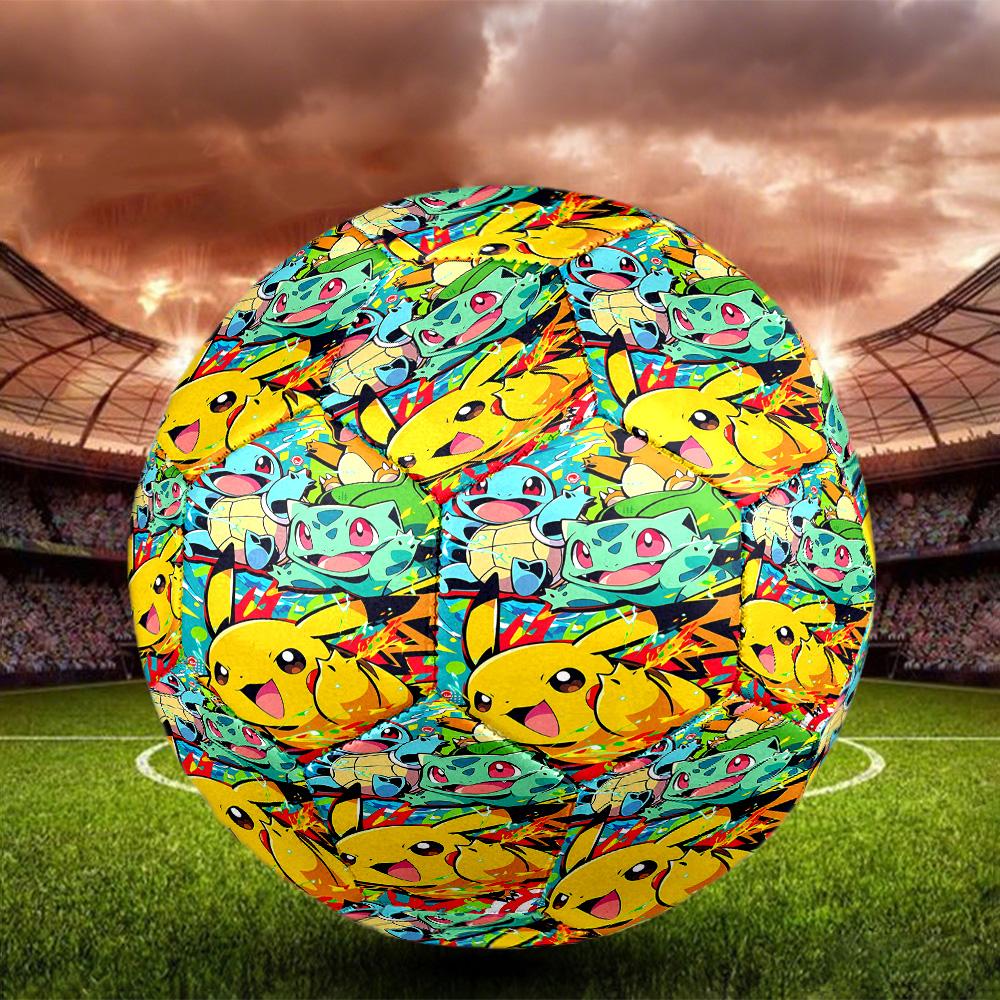 Pokemon Print Size 5 Soccer Ball, Standard Match Football for Sports Game and Team Practice, Ideal Gift for Soccer Fans