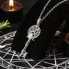 Čarodějnictví Trojitý Měsíc Bohyně Tvar Klíče Náhrdelníky Opál Zirkony Pentagram Symbol Přívěsek Čarodějnický Amulet Ochranné Šperky