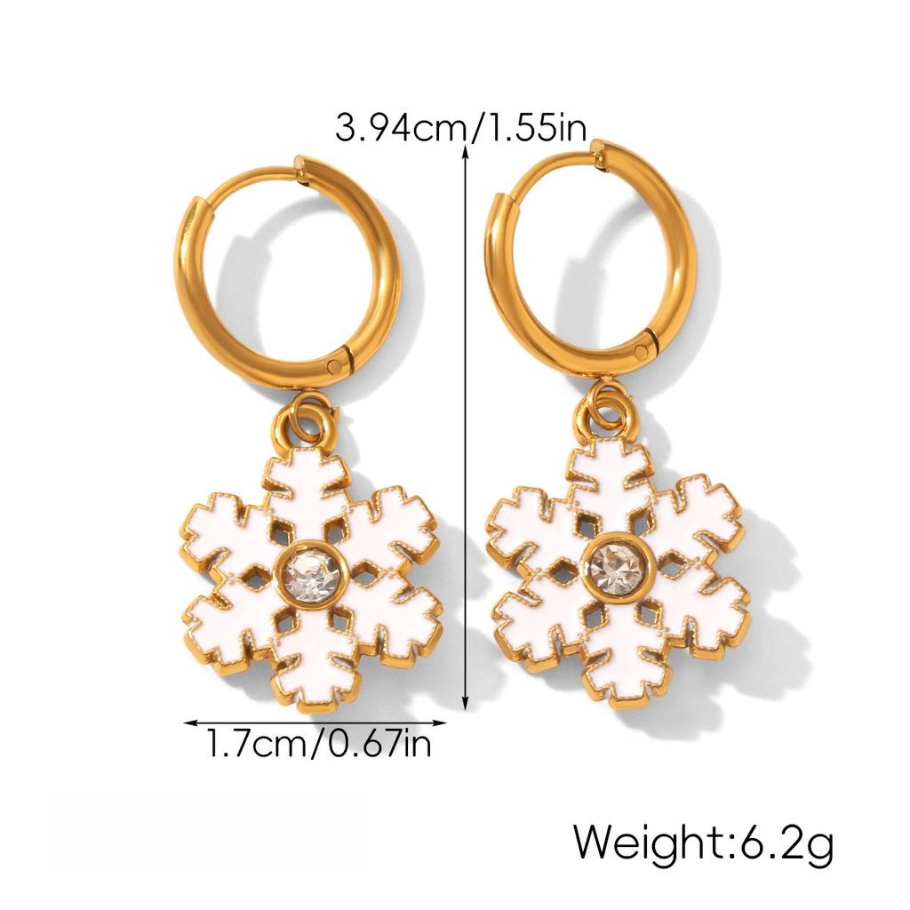 Yori Hot Style Stainless Steel Christmas Earrings 2025 Women Stainless Steel Trendy Golden PVD Waterproof Jewelry Gift