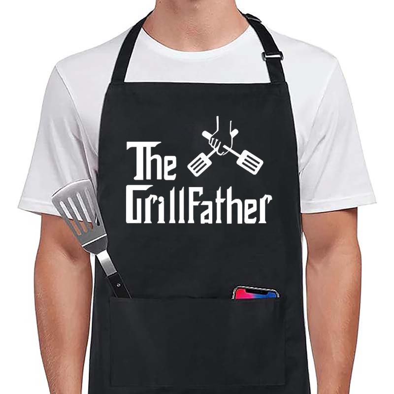 Unisex Hanging Neck Creative Letter Logo Apron for Couples - Ideal for Restaurants and Work