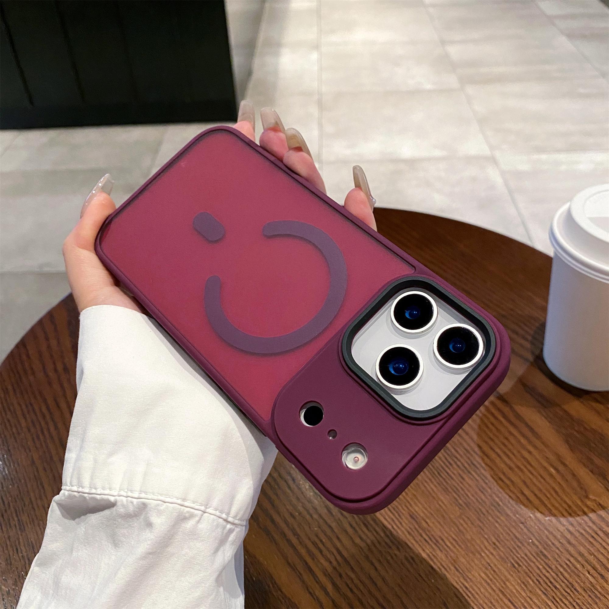 

For iPhone 17 Pro Case Compatible with MagSafe Skin-Touch Matte Anti-Drop TPU+PC Phone Cover Wine Red