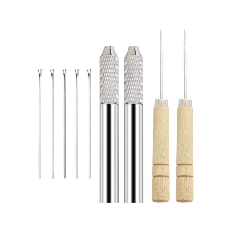 Doll Hair Rooting Device Hair Rooted Needle Wood Handle Design Hair Transplant Tool for Beginners Expert Crafting Use