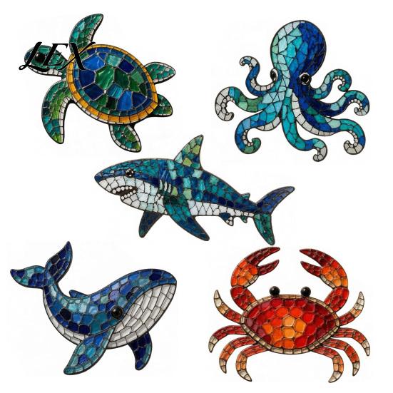 Educational Diy Kits for Family Octopus Mosaic Kit Beginners, DIY Acrylic Sea Animal Glass Craft Set with Step-by-Step Creative Handmade Gift