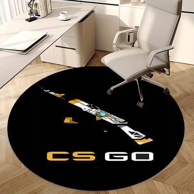 CS:GO, Chair Mat Round Rug Office Carpet, Machine Washable, Non Slip, Suitable for Living Rooms, Bedrooms