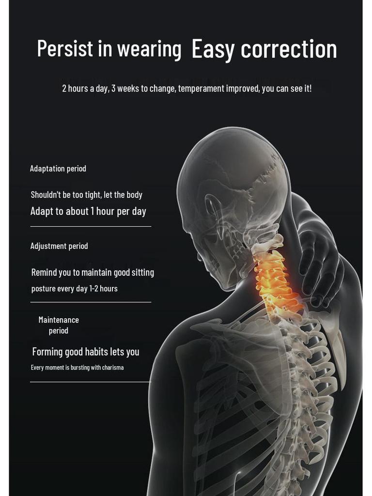 Körperhaltungs-Korrektor: Buckel vorbeugen, Schultern öffnen, Brust heben - Sitzstützgürtel für Erwachsene & Schüler