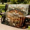 1pc Floral Cat Wreath Outdoor Flannel Blanket Soft All Season Polyester Throw , Perfect for Picnics & Travel , Picnic Accessory