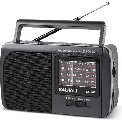 Přenosné AM/FM/SW1/SW2 krátkovlnné rádio - Retro tranzistorový design s 3W reproduktorem, na baterie pro domácí použití, venkovní a nouzové přežití