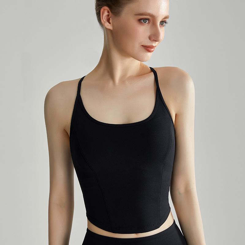 

Спортивный бюстгальтер LAHN с антибактериальным покрытием и защитой от ударов - цельный жилет для йоги на тонких бретельках 2XL