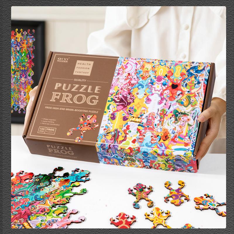 100 Pieces of Creative Puzzle Frog Puzzle Puzzle Puzzle Puzzle Early Education Creativity Decorative Painting New Neon