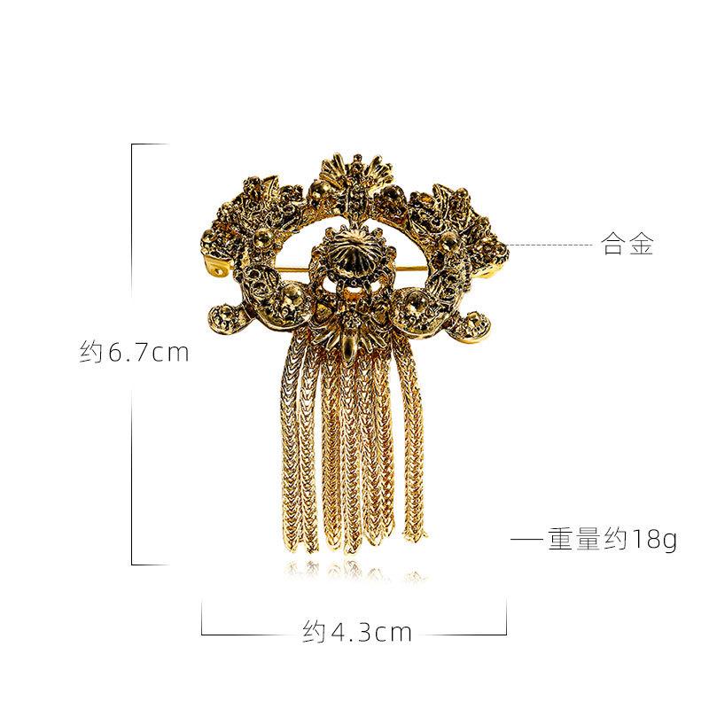 Vintage Vintage Hollow Fringed Brooch Court Coat Medieval Baroque Accessories Corsage