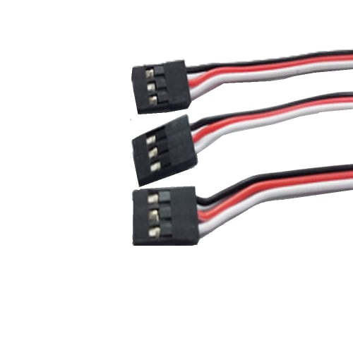 10-Piece RC Servo Extension Cord, 3-Pin Male-Male JR Plug Servo Cable for Futaba JR Receivers (10cm)