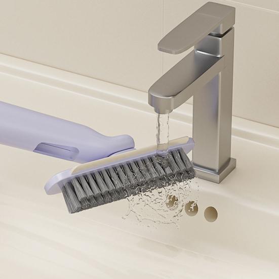 Cleaning Brush with Spray Function V-Shaped Bristles 360 Degree Rotating Brush Head 3-in-1 Design Spray Scrubber