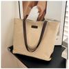 Simple and fashionable commuter shoulder bag women's leisure large-capacity tote bag new linen portable shoulder bag