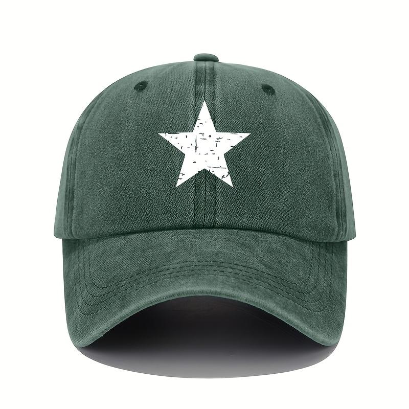 Casquette de baseball à imprimé étoiles casquette légère rétro lavée réglable casquette de protection solaire pour femmes