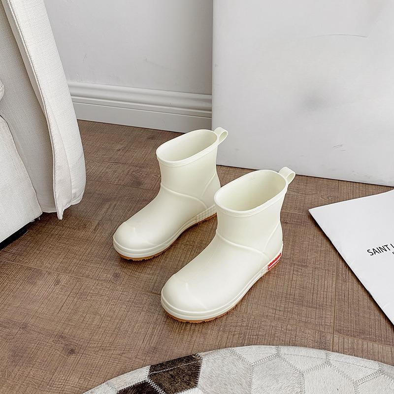 Rain Boots Women's Men's Mid-tube All-match Casual Rain Boots Non-slip Wear-resistant Fashion Warm Outer Wear Water Boots Overshoes