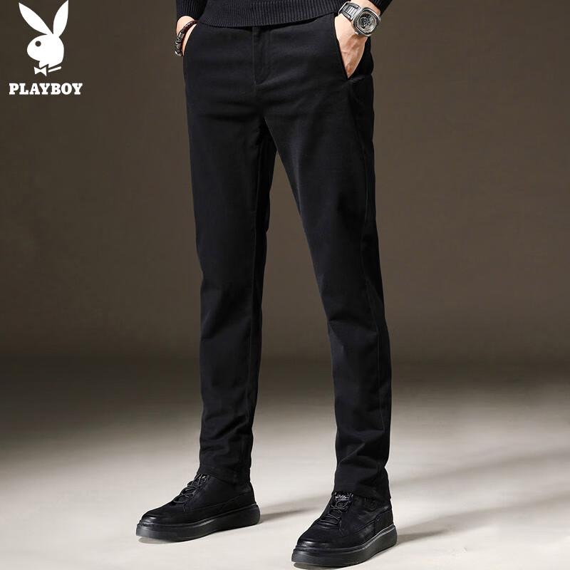 PLAYBOY Men's Autumn/Winter Straight Fit Casual Trousers