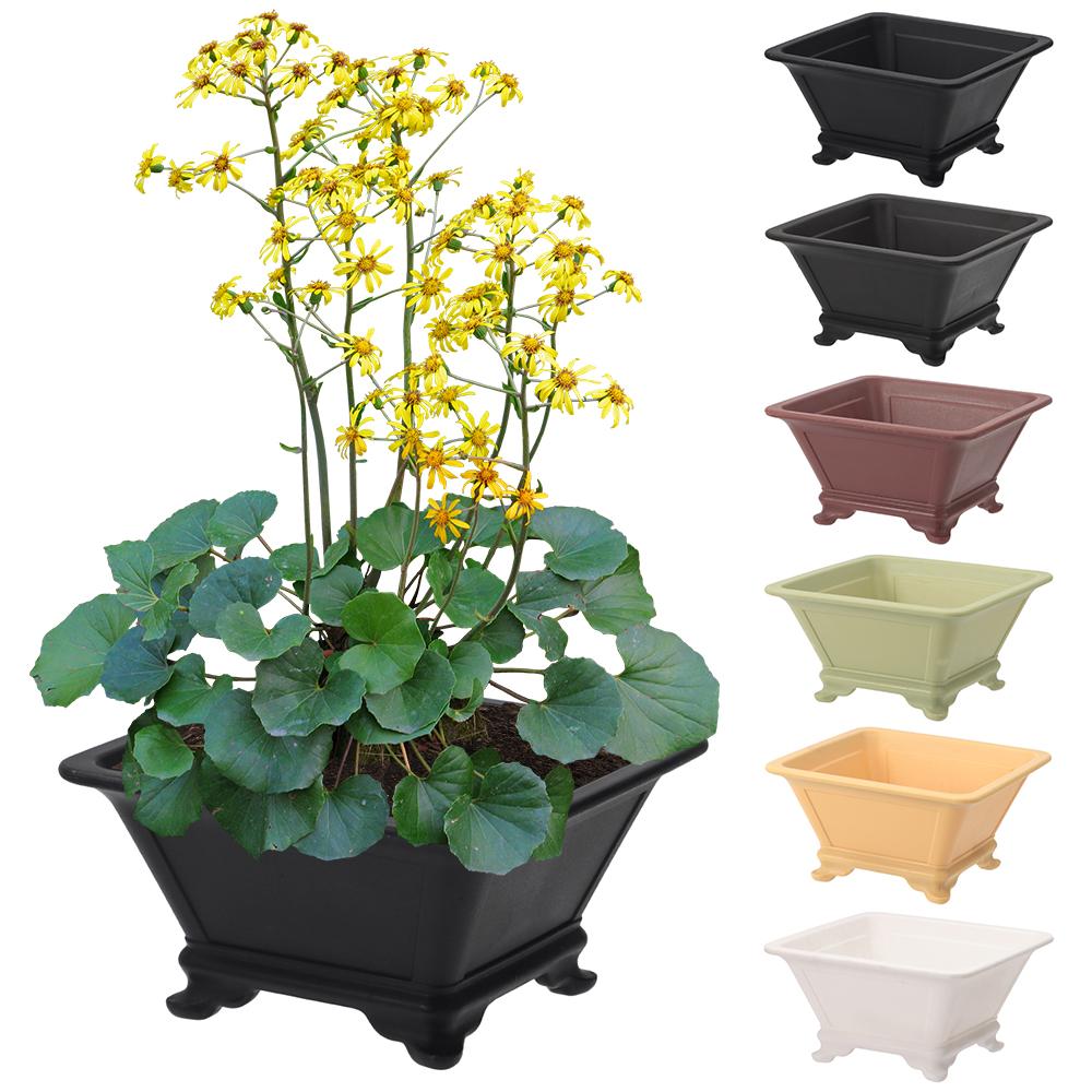 Colorful Flowerpots Durable Thick Bonsai Tray Pots Simple Four Sided Basin  Gardening