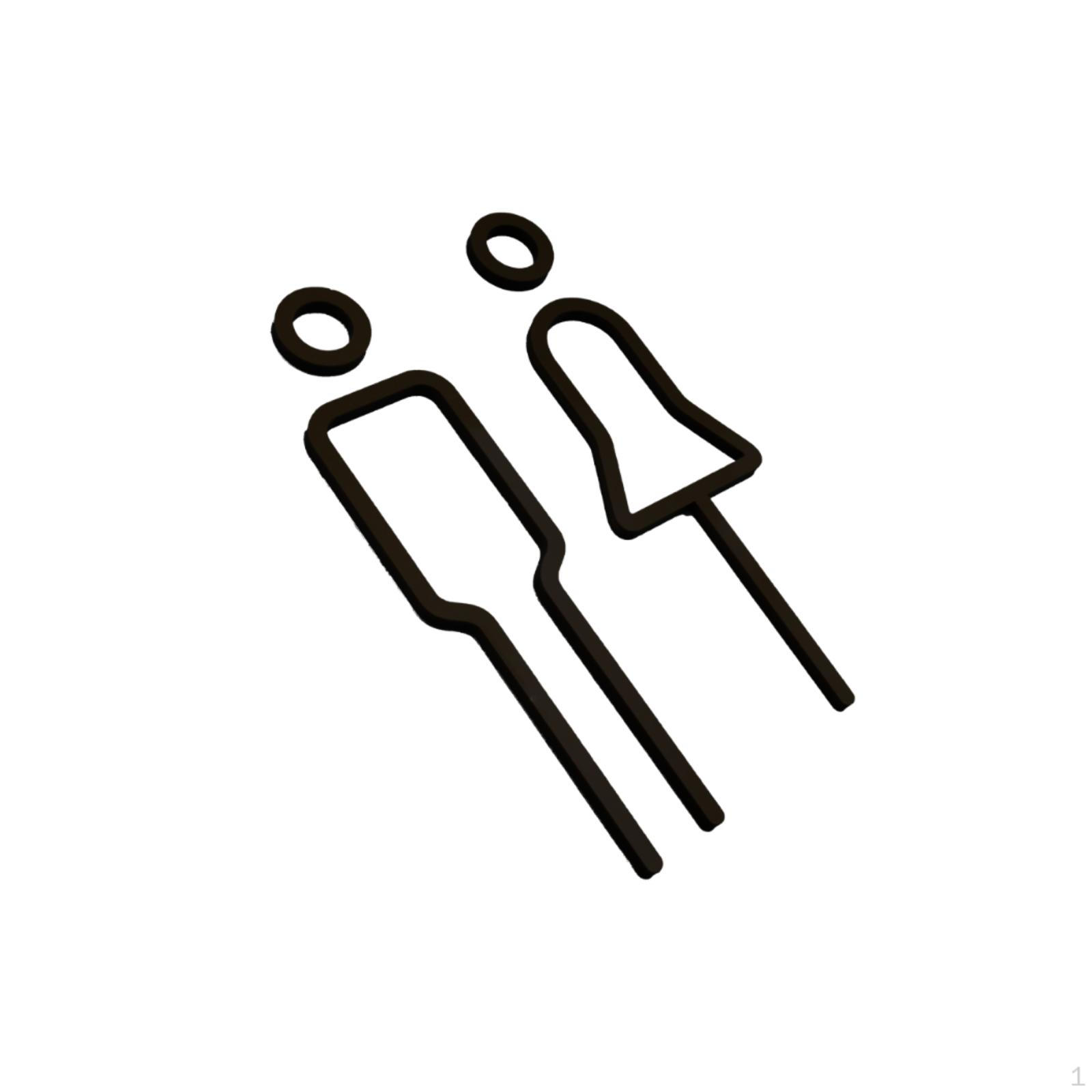 3D Men Women Toilet Sign Bathroom Stickers WC Indicator Acrylic Plaque