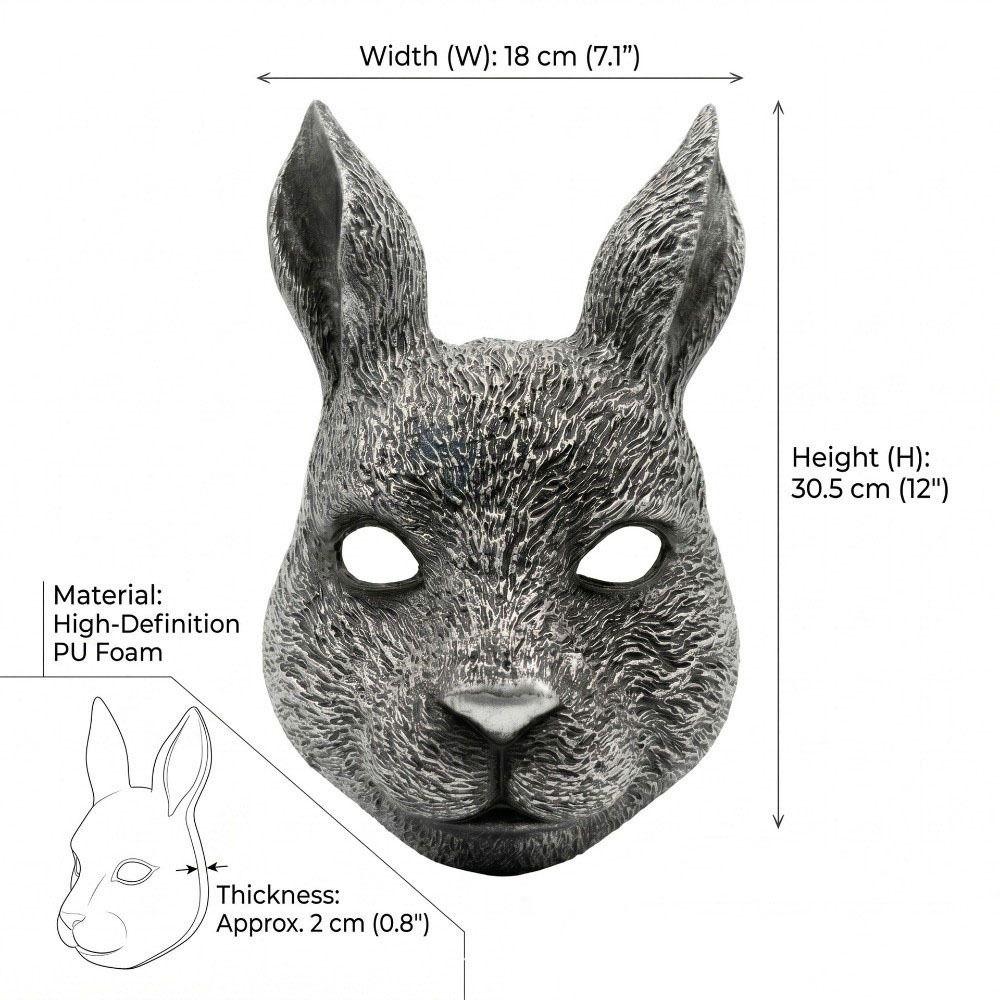 Funny Anime Bunny Masquerade Mask Full Face Punk Rabbit Mask Gothic Headwear Halloween Mask Carnival